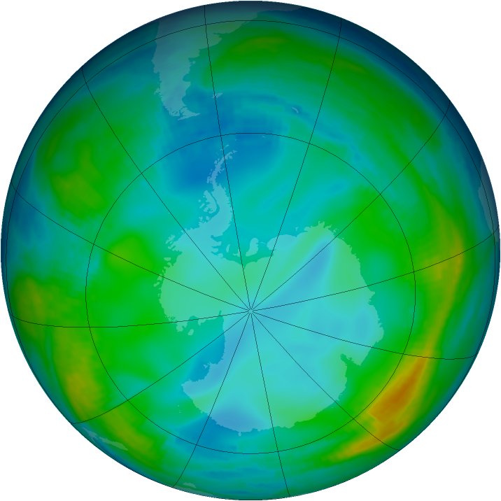 Antarctic ozone map for 02 June 1998